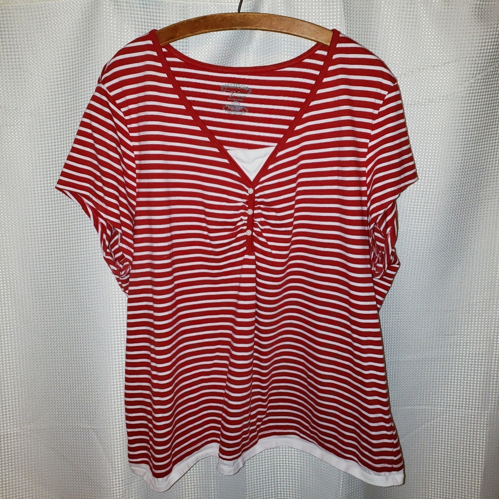 Venezia Striped Layered Look Top